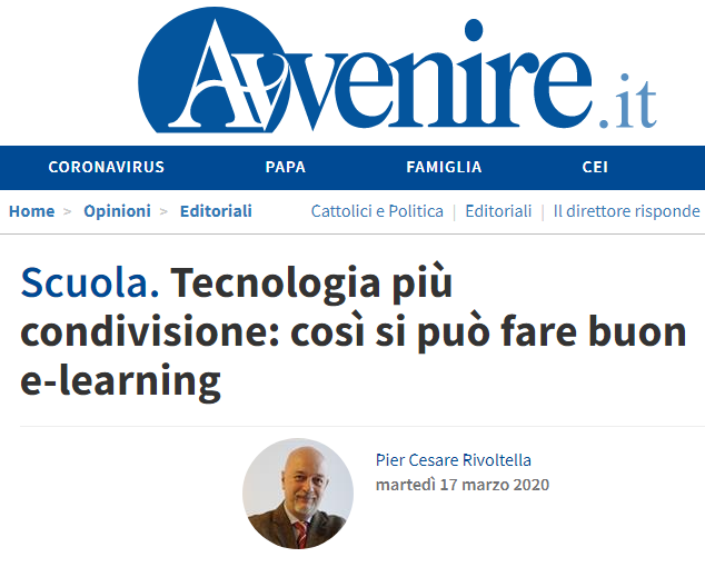 COVID-19, tra didattica a distanza, eLearning e tecnologie di comunità