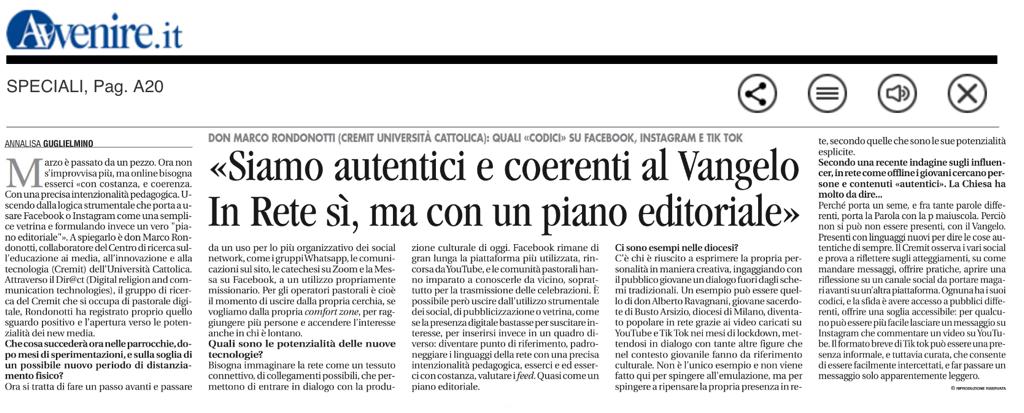 Diocesi, un piano editoriale per i social media