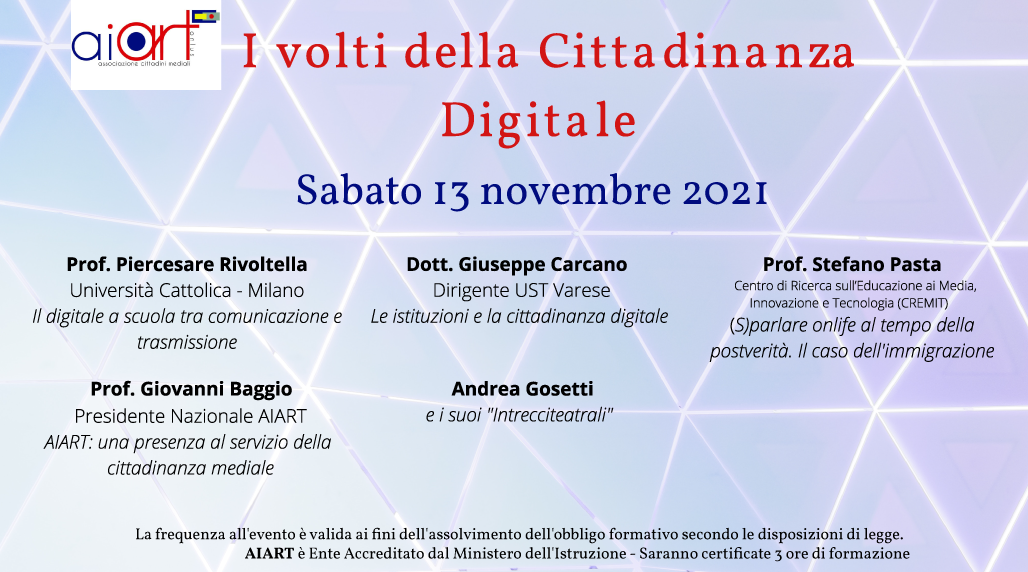Cittadinanza digitale, Rivoltella e Pasta presso Aiart-Varese